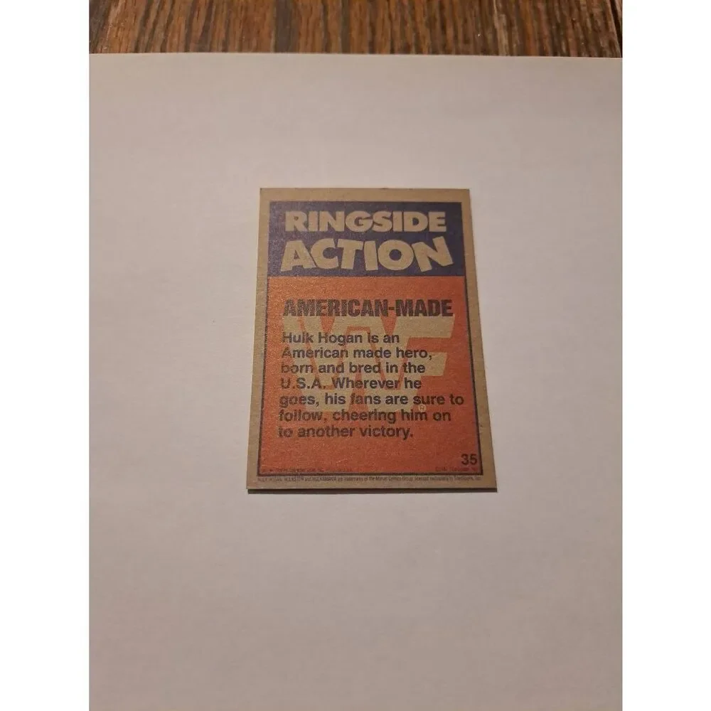1987 Topps WWF Hulk Hogan #35 American Made Wrestling Trading Card Vintage - Picture 2 of 2